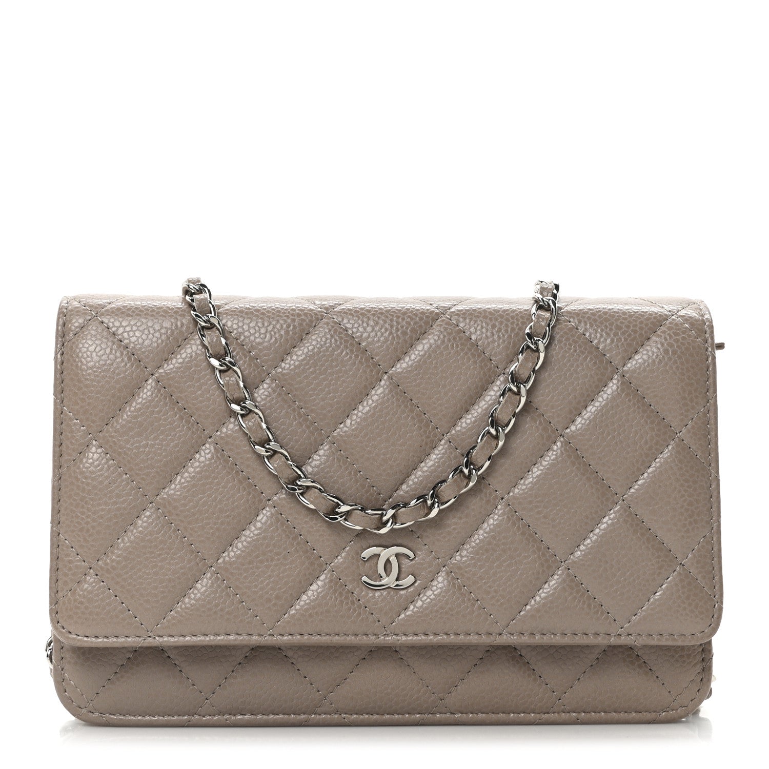 Chanel Caviar Quilted Wallet on Chain WOC Dark Beige 1 of 11