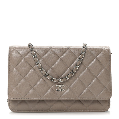 Chanel Caviar Quilted Wallet on Chain WOC Dark Beige 1 of 11