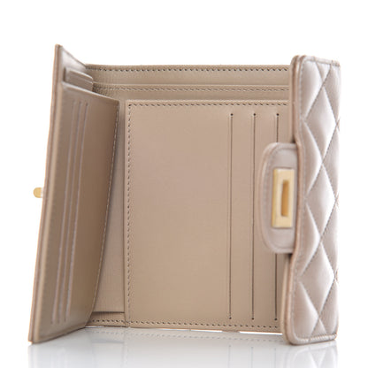 Chanel Metallic Calfskin Quilted Reissue Compact Wallet Gold 5 of 8