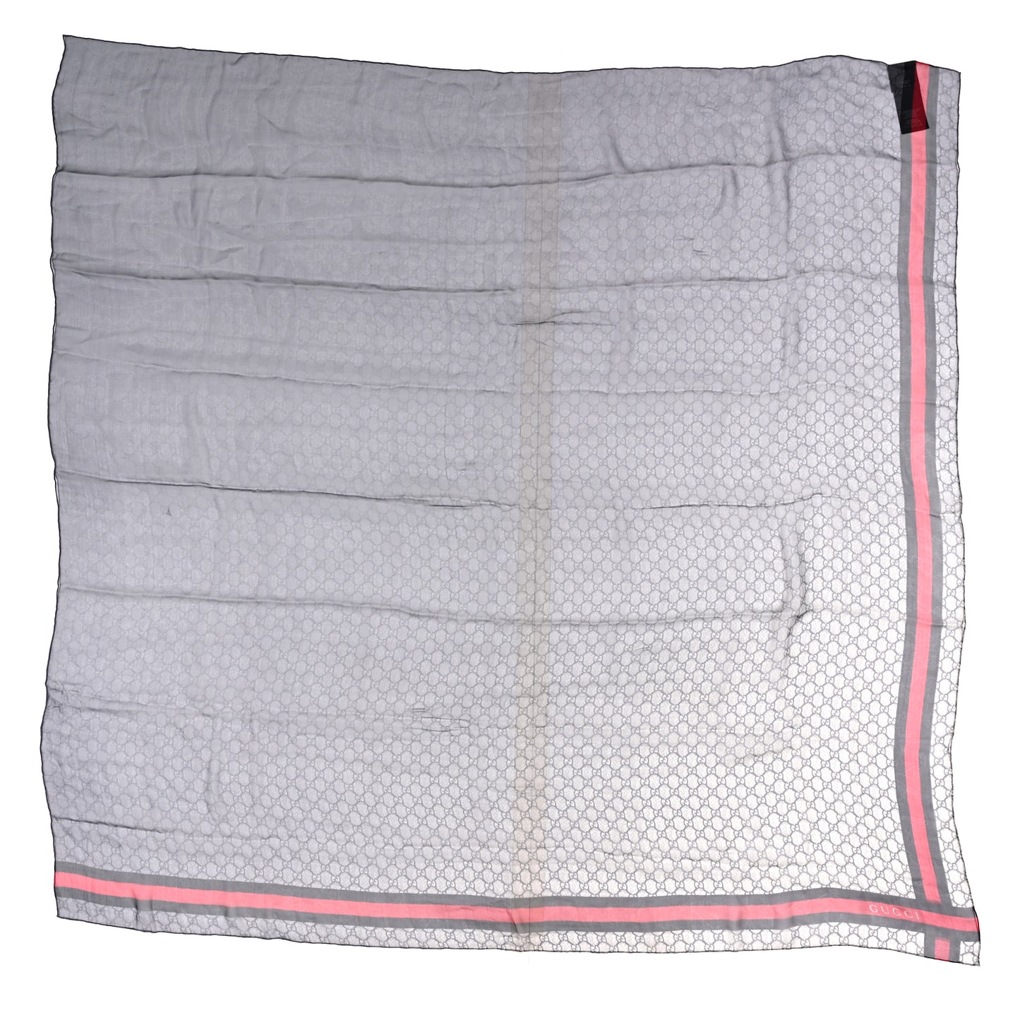 Silk Monogram Web Scarf  Beige Blue