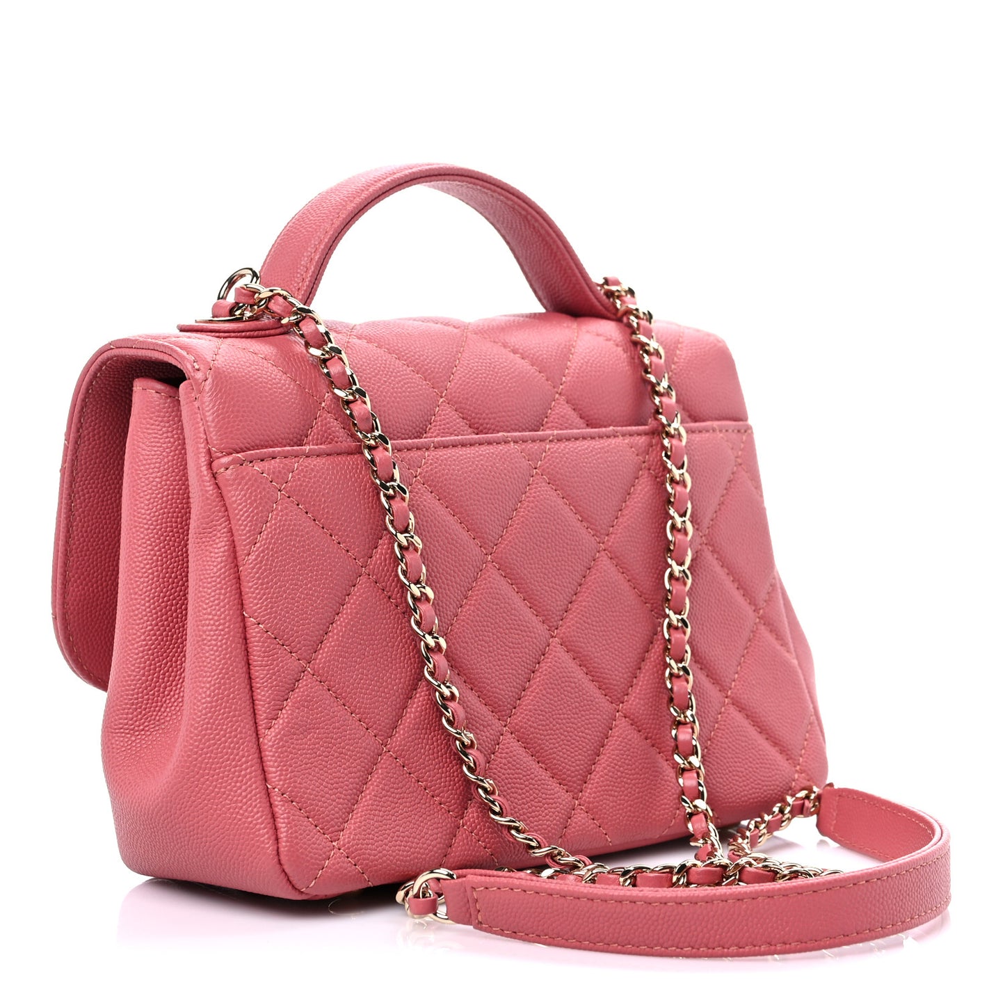 Caviar Quilted Small Business Affinity Flap Pink