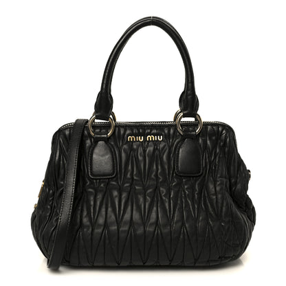 Miu Miu Nappa Matelasse Top Handle Black 1 of 11