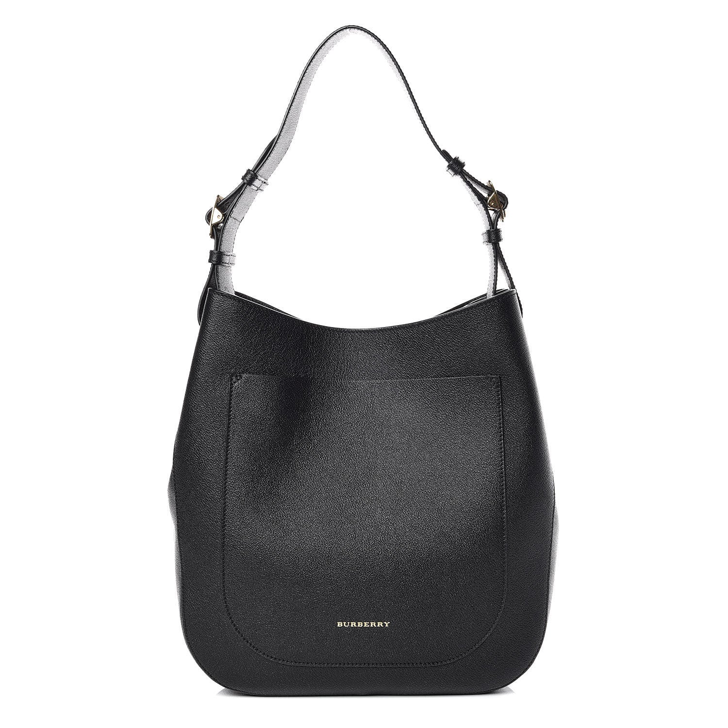 Burberry Grainy Calfskin Small Elmstone Hobo Black 1 of 10