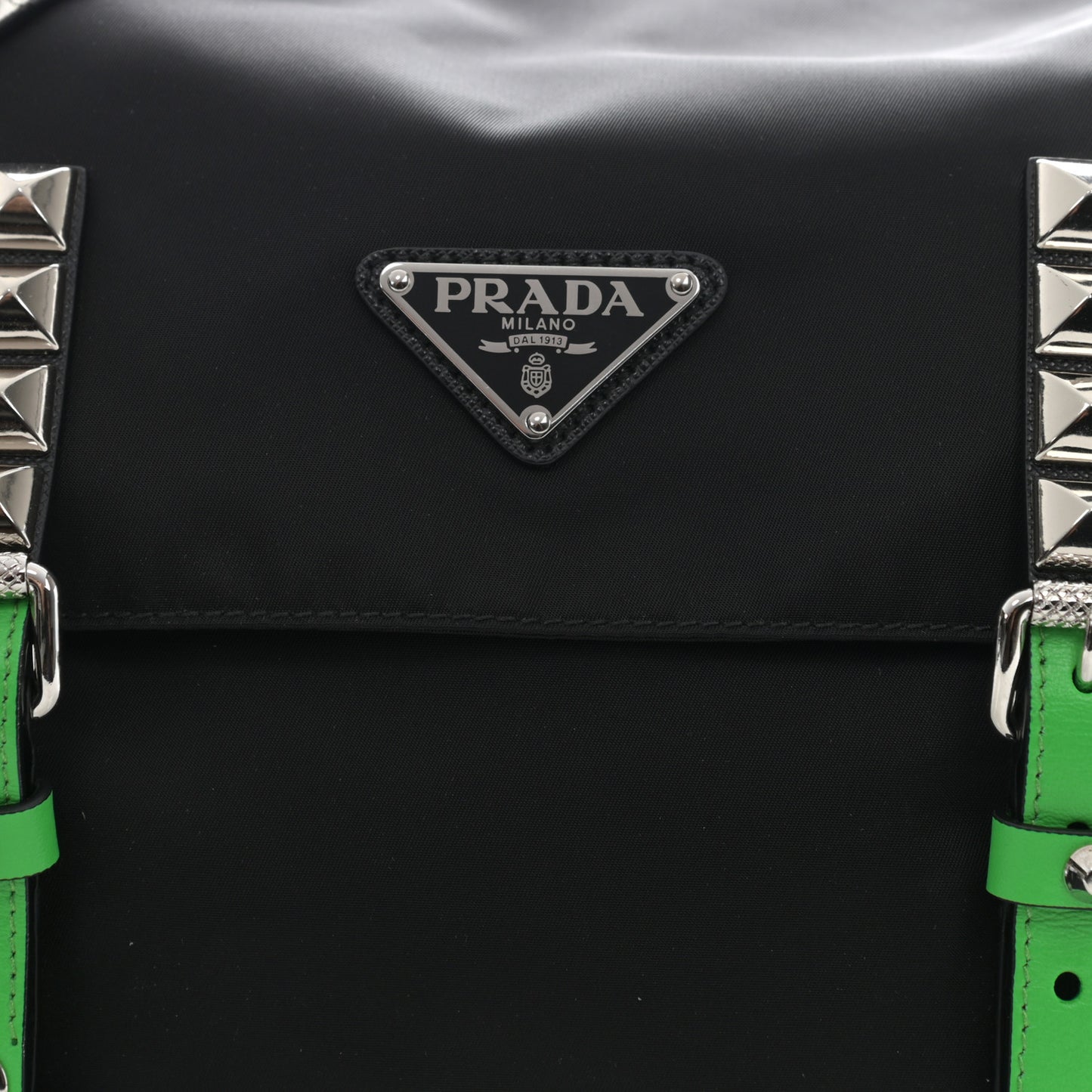 Nylon New Vela Studded Messenger Black Verde