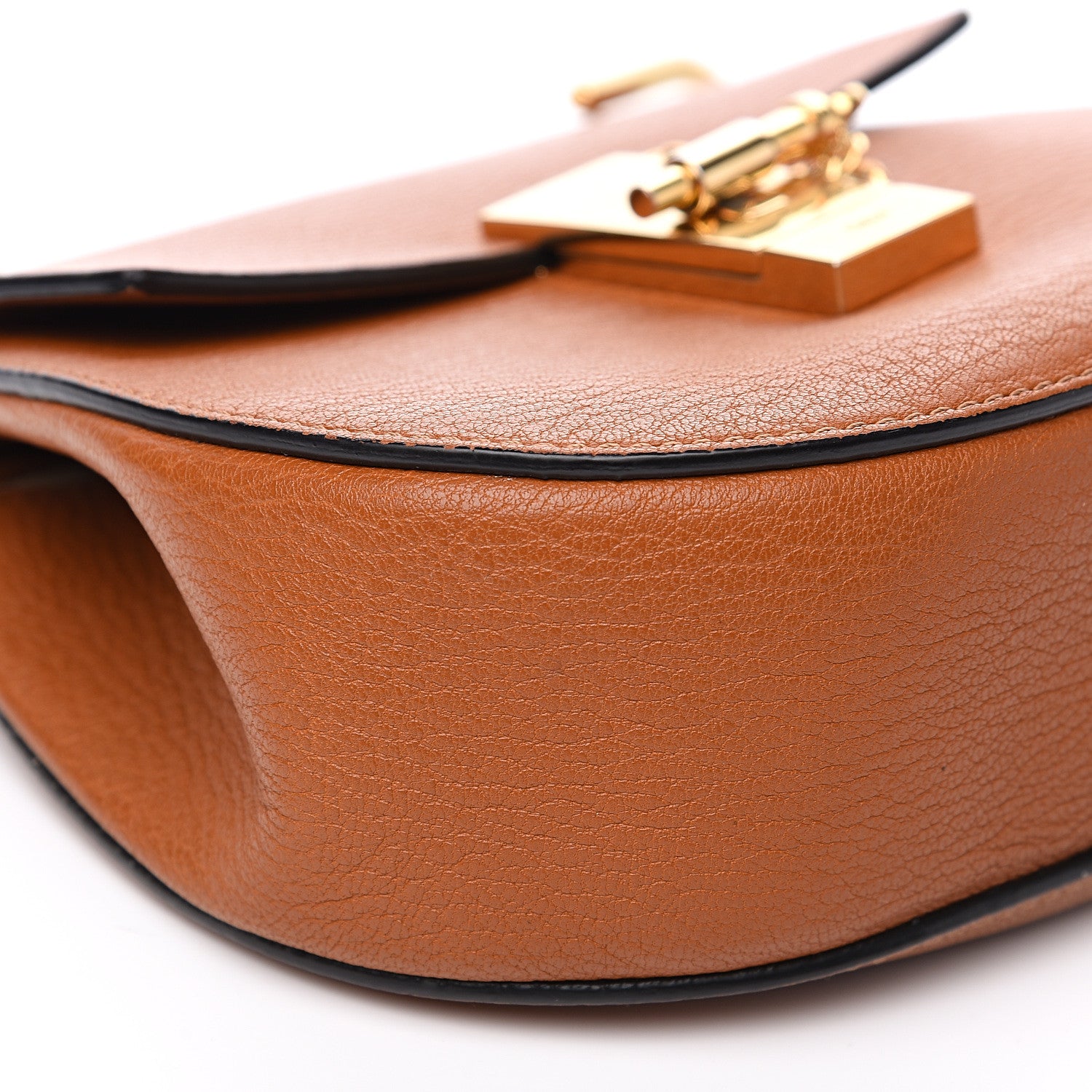 Chloe Grained Lambskin Mini Drew Shoulder Bag Caramel 7 of 8