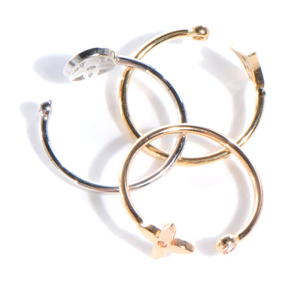 Louis Vuitton 18k White Yellow Pink Gold Diamond Monogram Idylle Rings 58 10 of 10