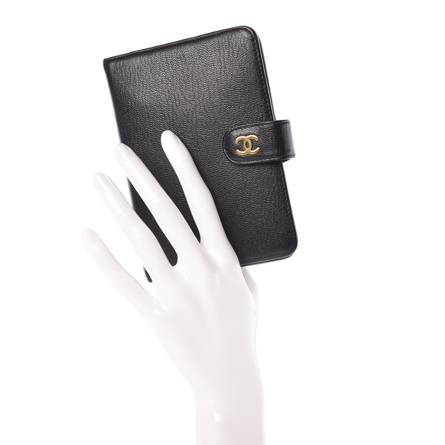 Goatskin Small Ring Agenda Planner Black