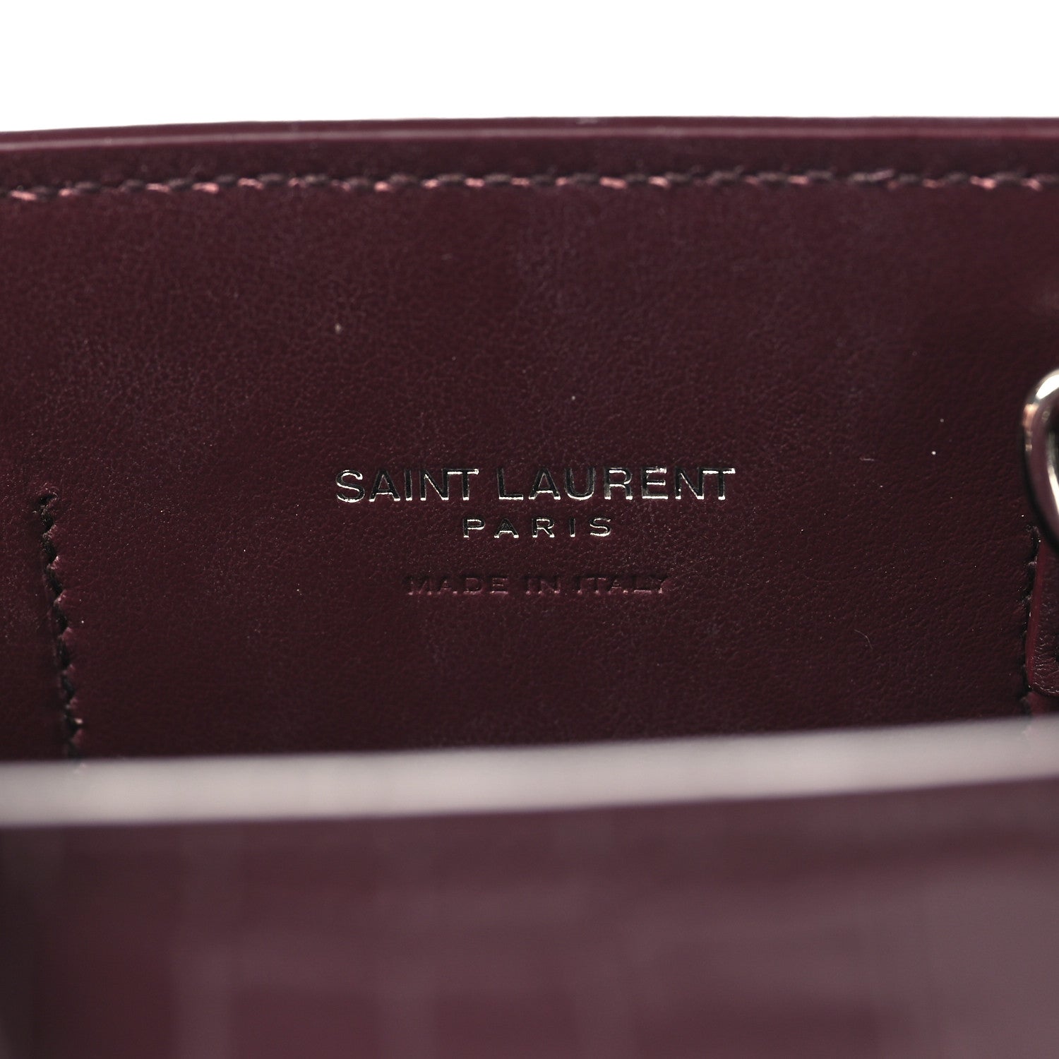 Saint Laurent Calfskin Crocodile Embossed Nano Sac De Jour Bordeaux 6 of 10