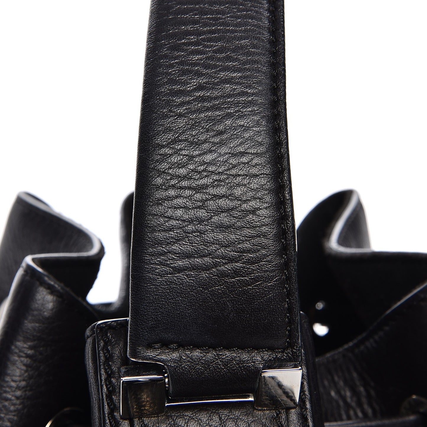 Calfskin Small Lucrezia Drawstring Bucket Bag Black