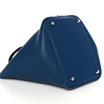 Hermes Taurillon Clemence Picotin Lock 18 PM Deep Blue 8 of 13