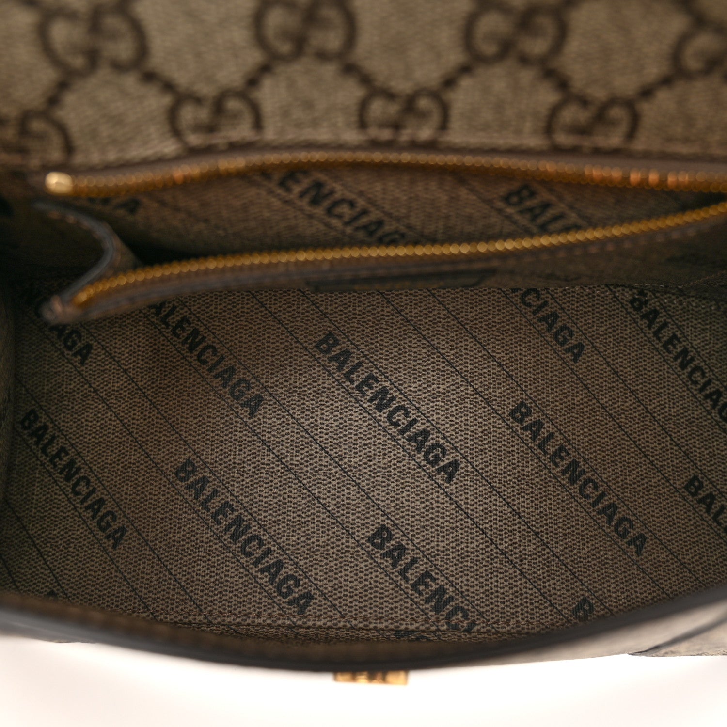 Balenciaga X GUCCI GG Supreme Monogram Small Hourglass Top Handle Bag Beige Ebony 5 of 10