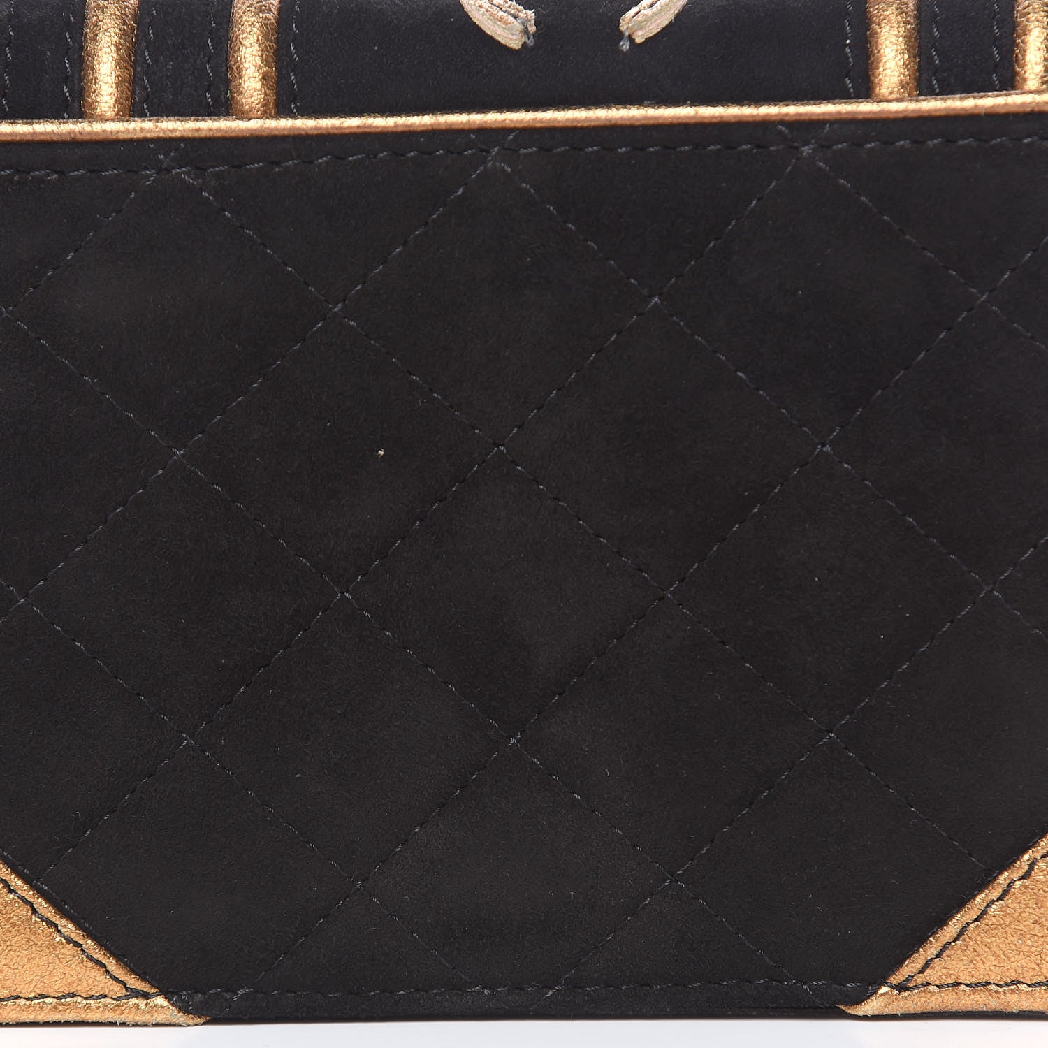 Chanel Suede Quilted Bible Book CC Clutch Black 10 of 16