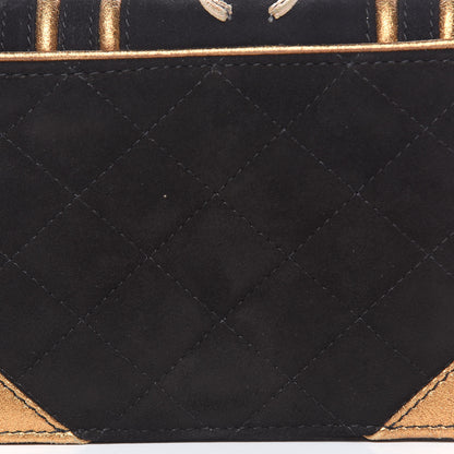 Chanel Suede Quilted Bible Book CC Clutch Black 10 of 16