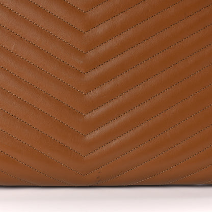 Saint Laurent Calfskin Matelasse Chevron Monogram Document Holder Naturel Dark 13 of 14