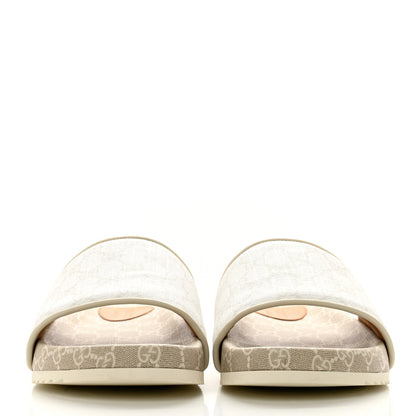 Gucci GG Supreme Monogram Demetra Mens Slide Sandals 10 White Mystic White 2 of 9