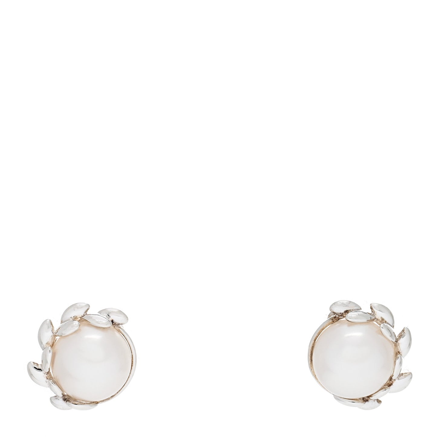 Sterling Silver Pearl Paloma Picasso Olive Leaf Earrings