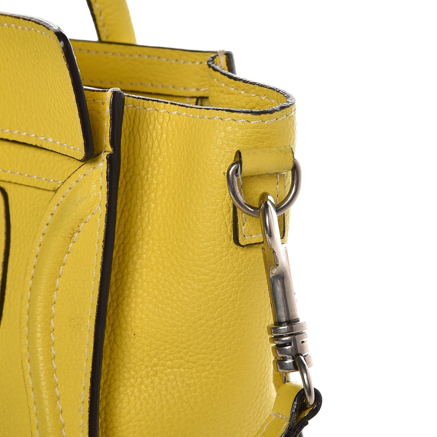 Drummed Calfskin Nano Luggage Citron