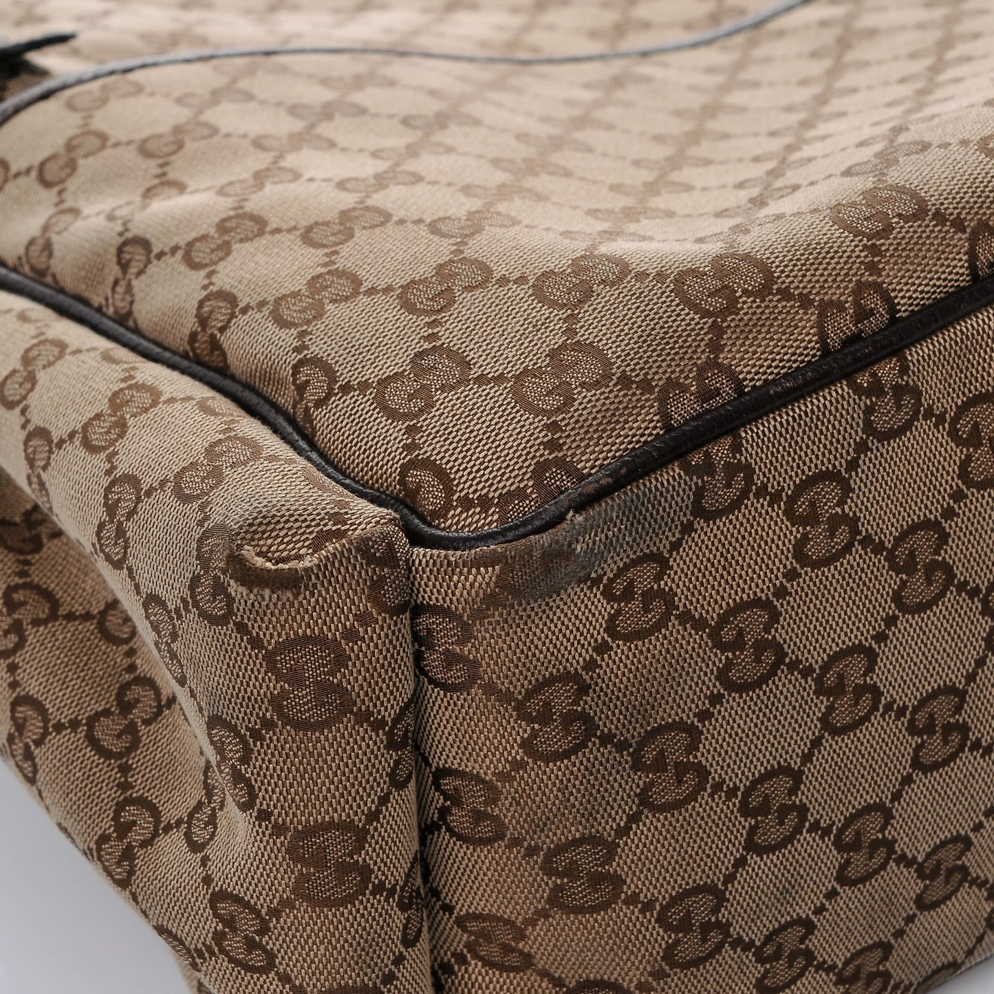 Monogram Natural Pigskin Large Diaper Bag Beige Ebony Cocoa Dark Chocolate