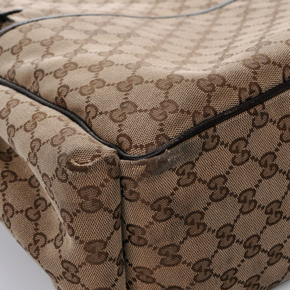 Gucci Monogram Natural Pigskin Large Diaper Bag Beige Ebony Cocoa Dark Chocolate 9 of 11