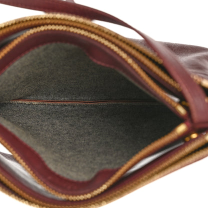 Celine Lambskin Large Trio Crossbody Bag Burgundy 6 of 14
