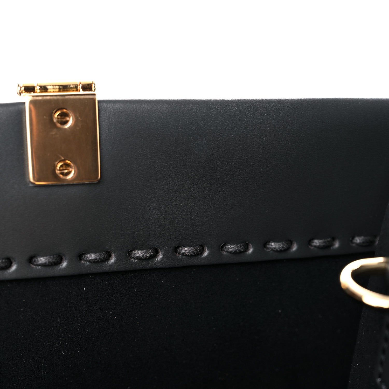 Fendi Vitello King Plexiglass Elaphe Python Print Logo Medium Fendi Sunshine Shopper Tote Dark Asphalt 10 of 13