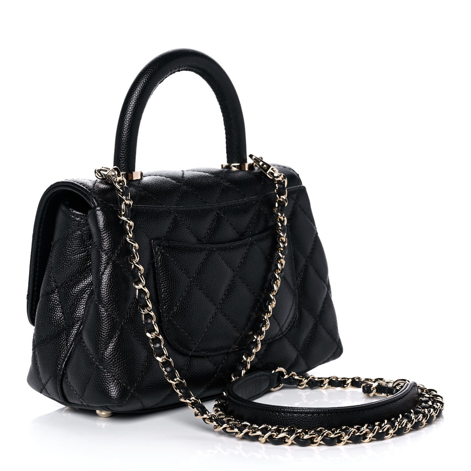 Chanel Caviar Quilted Extra Mini Coco Handle Flap Black 3 of 12