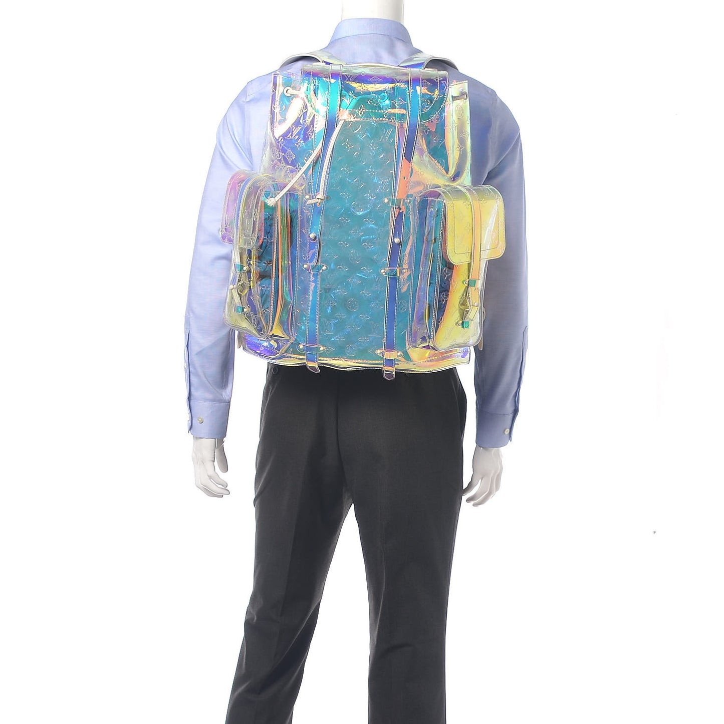 PVC Monogram Christopher Backpack GM Iridescent Prism