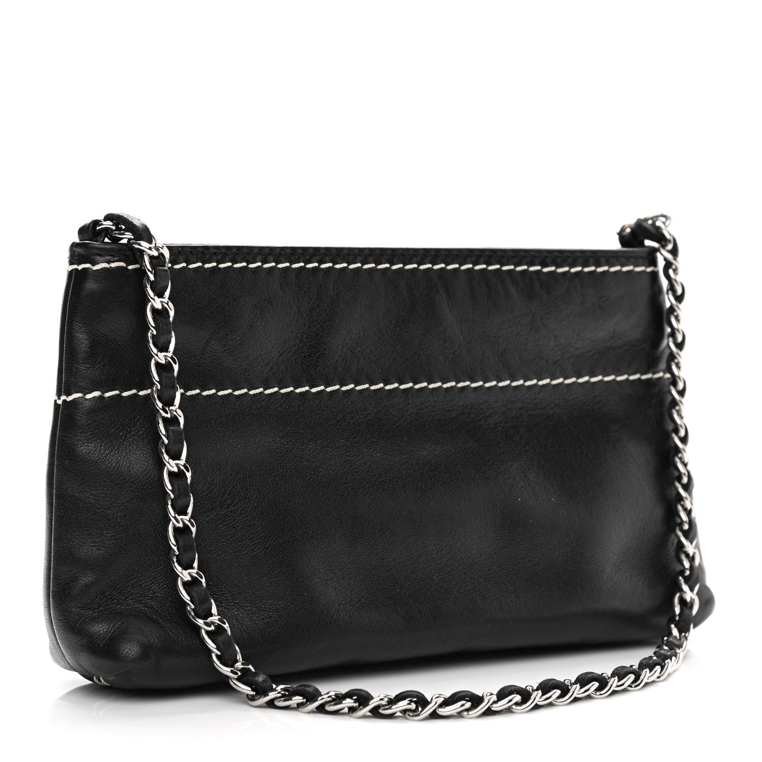 Chanel Lambskin Lax Pochette Black 3 of 12