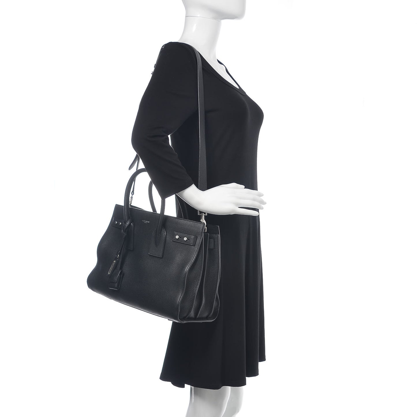 Grained Calfskin Small Supple Sac De Jour Black