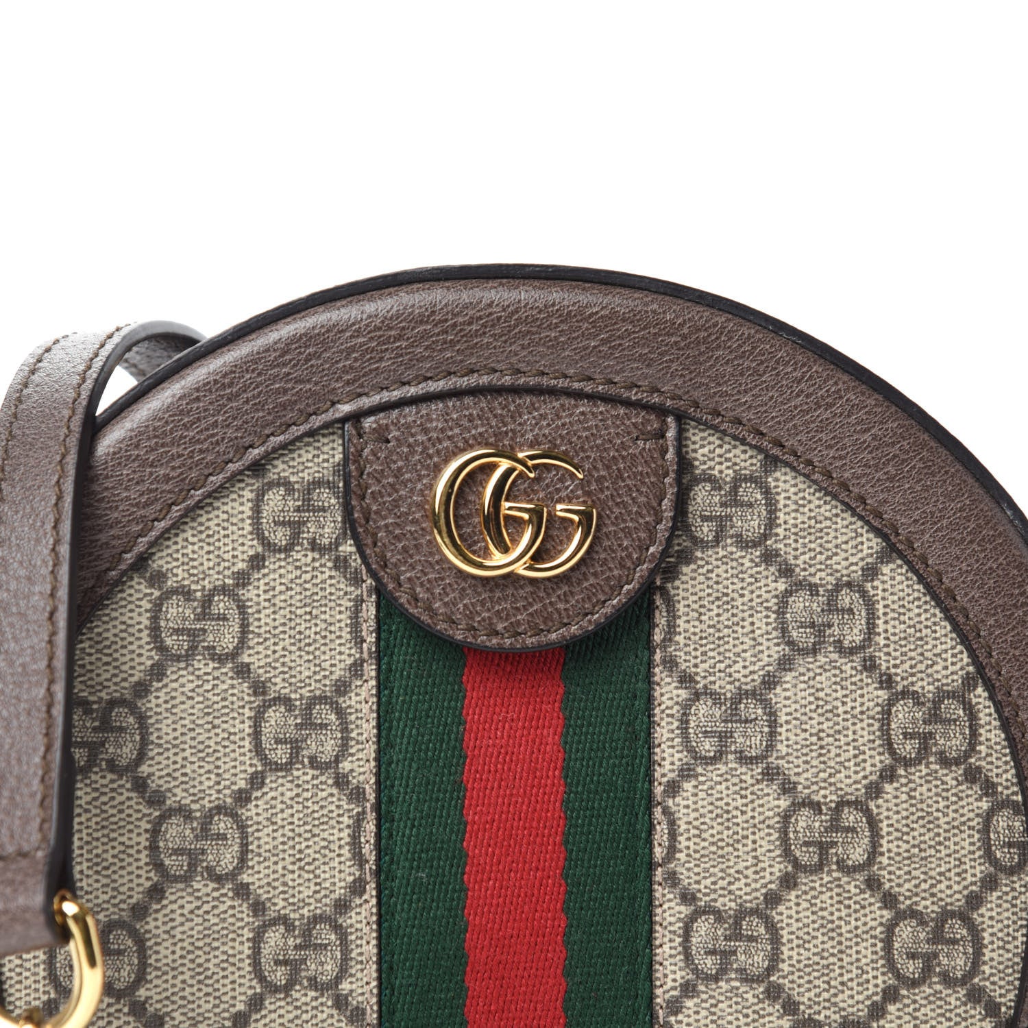 Gucci GG Supreme Monogram Web Mini Ophidia Round Shoulder Bag Brown 11 of 11