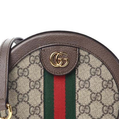 Gucci GG Supreme Monogram Web Mini Ophidia Round Shoulder Bag Brown 11 of 11