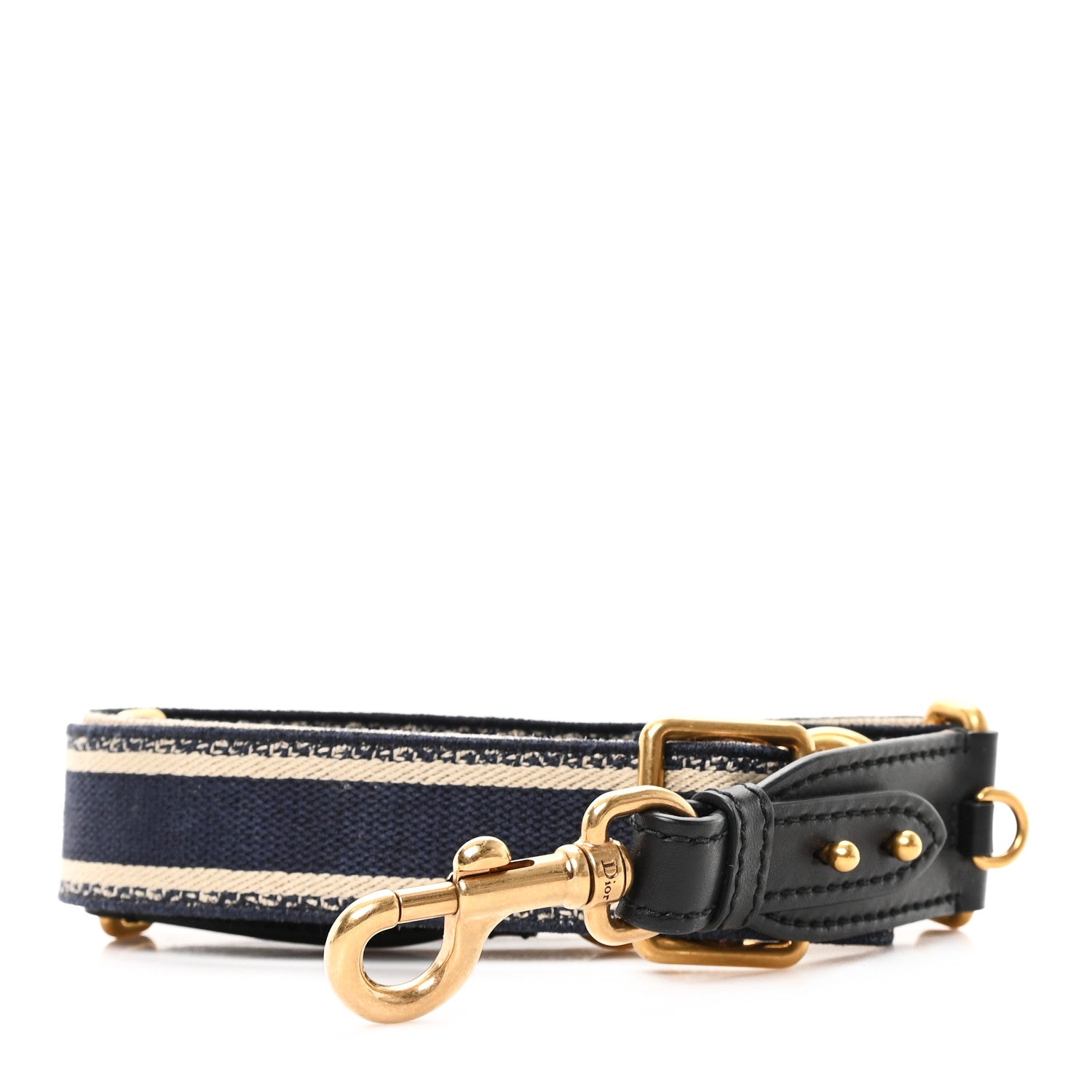 Christian Dior Canvas Embroidered Shoulder Strap Black 1 of 4