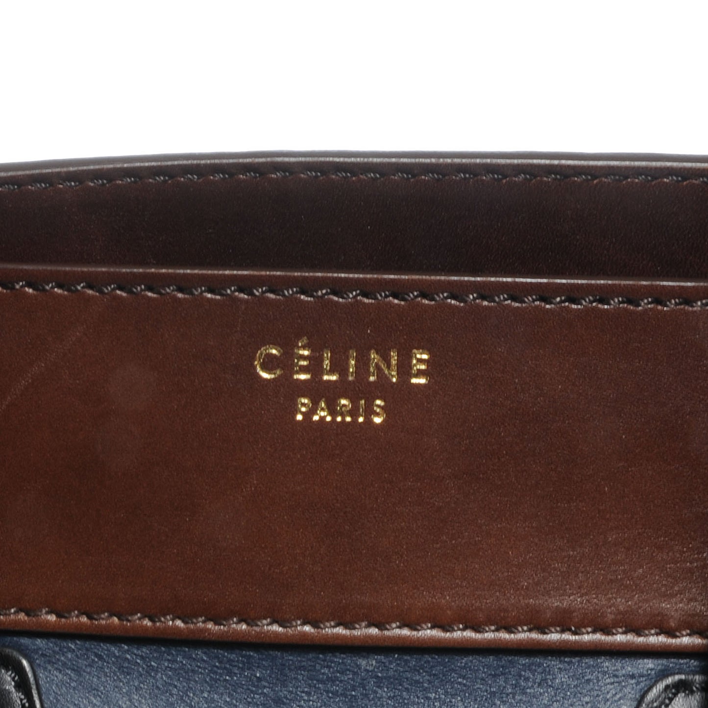 Smooth Calfskin Mini Tri-Color Luggage Navy
