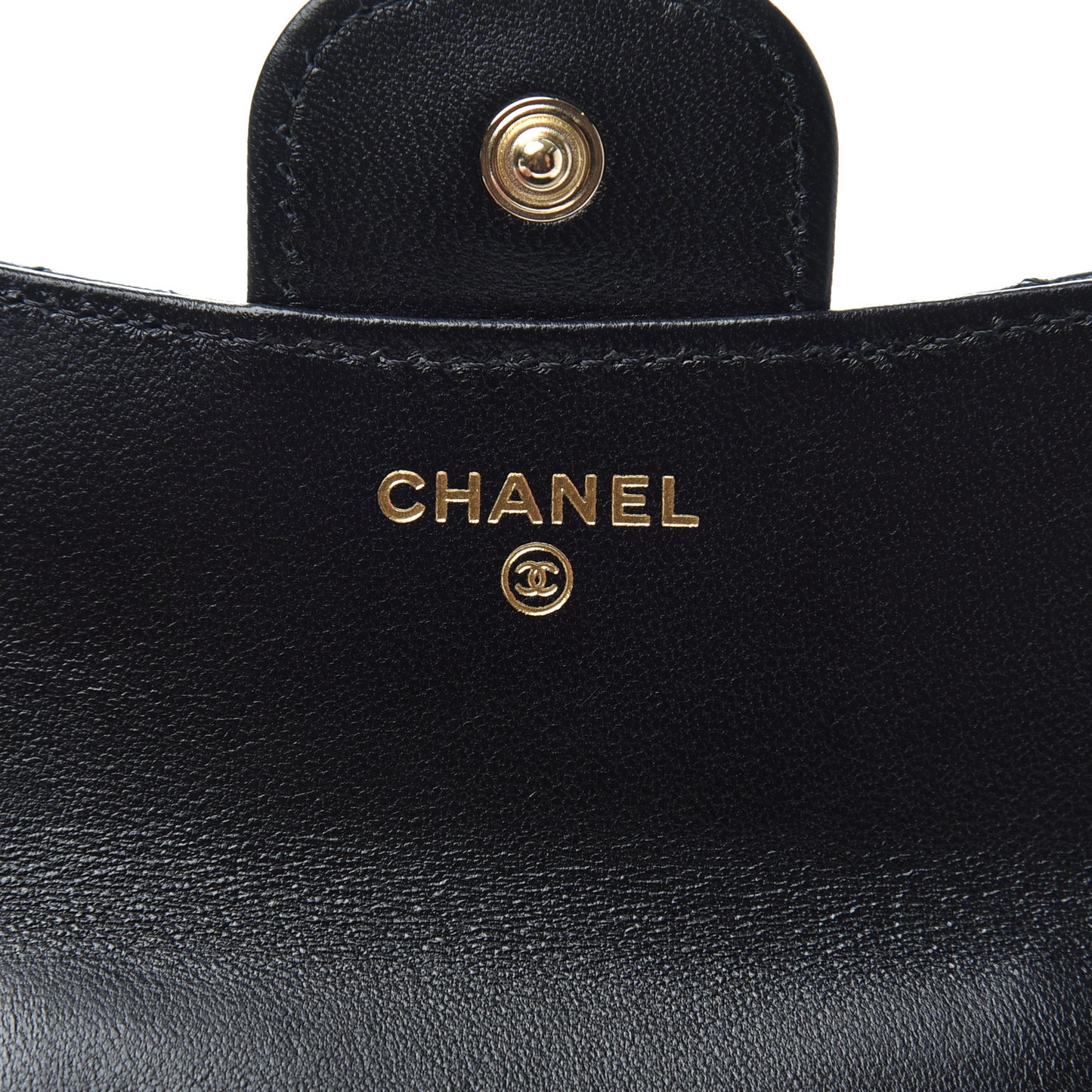 Lambskin Quilted Top Handle Flap Coin Purse With Chain Black