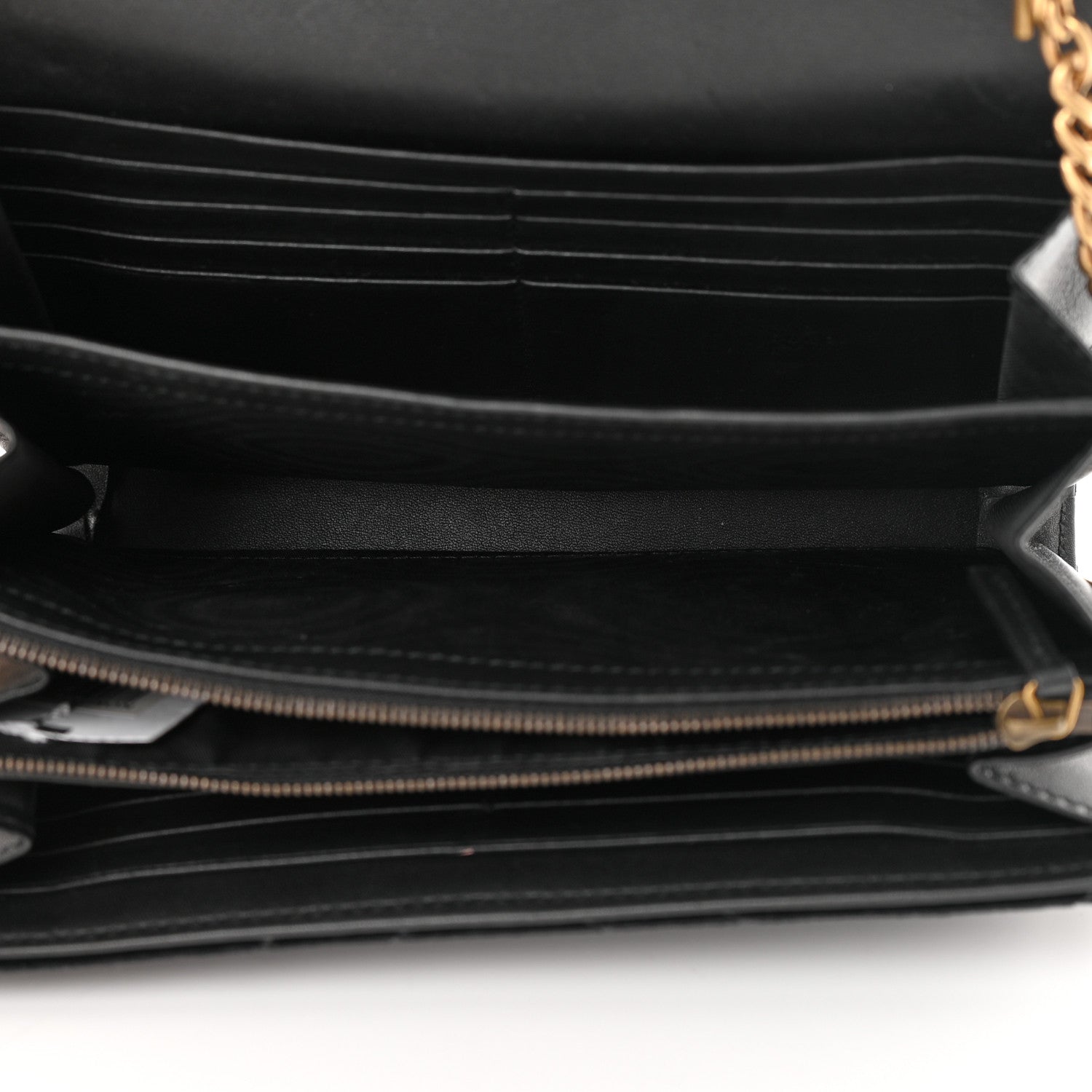 Gucci Velvet Matelasse GG Marmont Chain Wallet Black 5 of 18