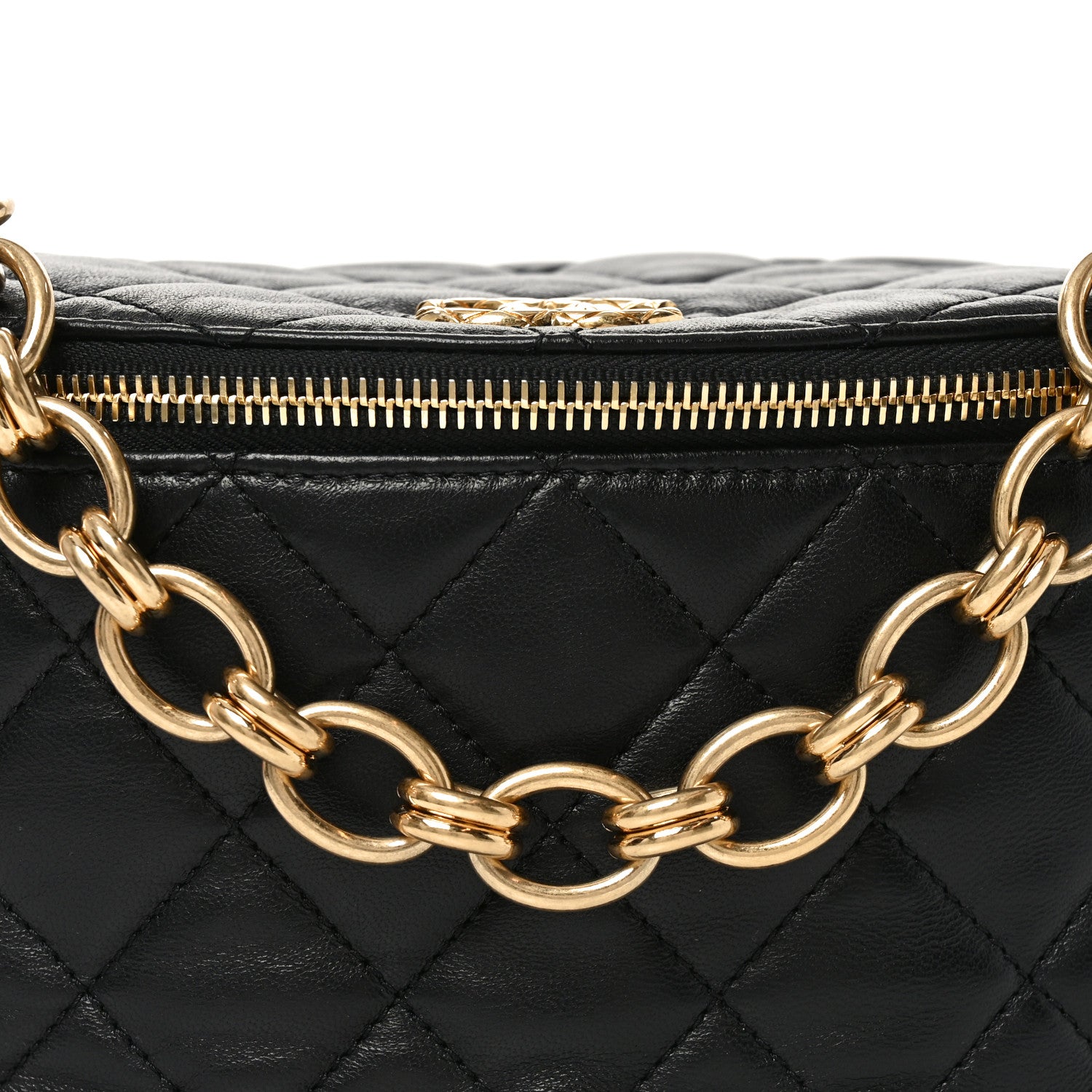 Chanel Lambskin Pearl Quilted CC Belt Bag Black 8 of 10