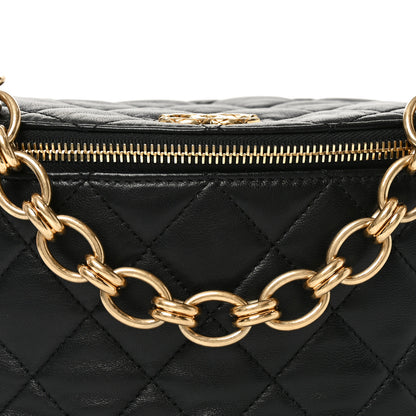 Chanel Lambskin Pearl Quilted CC Belt Bag Black 8 of 10