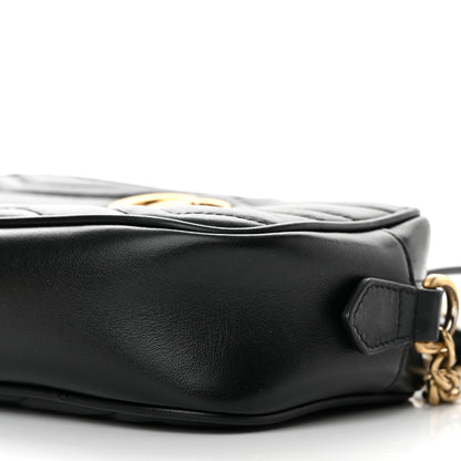 Gucci Calfskin Matelasse Mini GG Marmont Chain Shoulder Bag Black 10 of 15