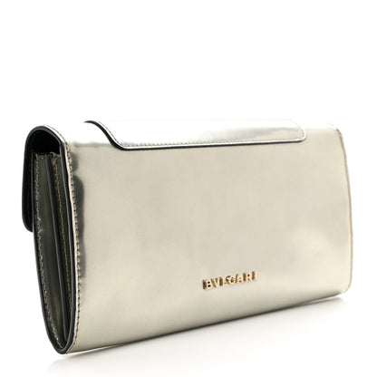 Bulgari Metallic Calfskin Serpenti Forever Wallet Silver 3 of 10