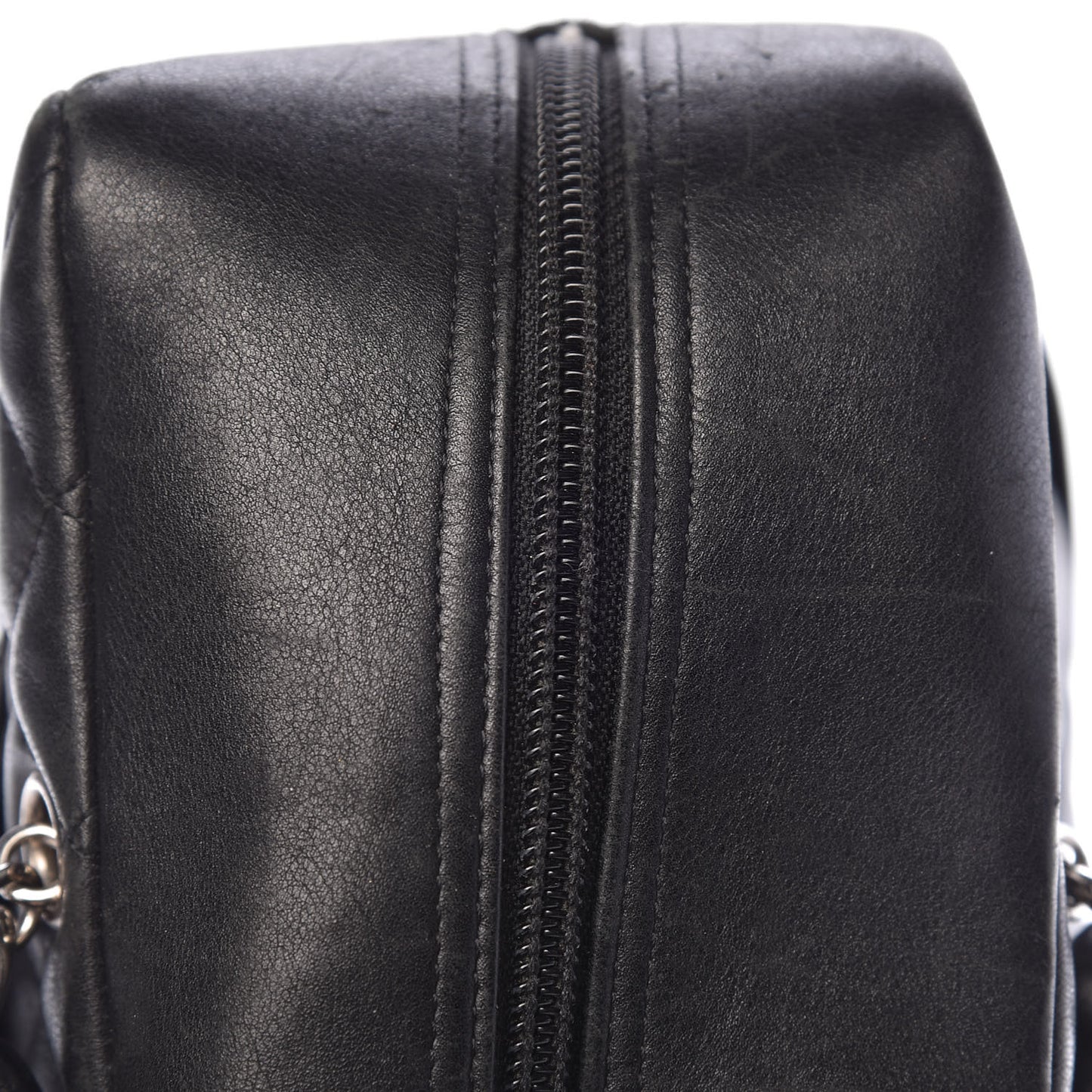 Calfskin Quilted Large Cambon Bowler Black
