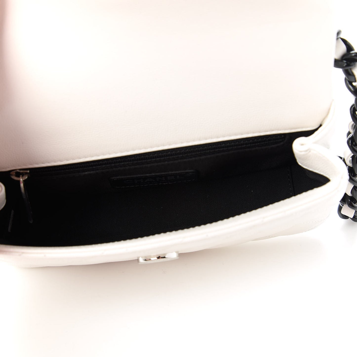 Caviar Quilted My Everything Small Flap White Black
