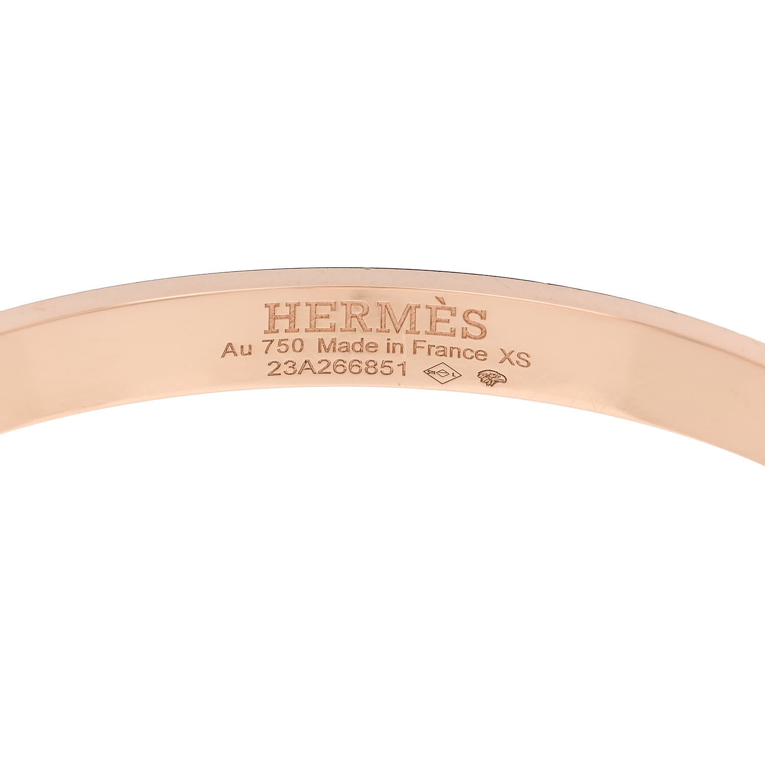 Hermes 18K Rose Gold Diamond PM Kelly Full Pave Bracelet XS 3 of 4