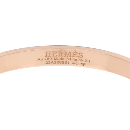 Hermes 18K Rose Gold Diamond PM Kelly Full Pave Bracelet XS 3 of 4