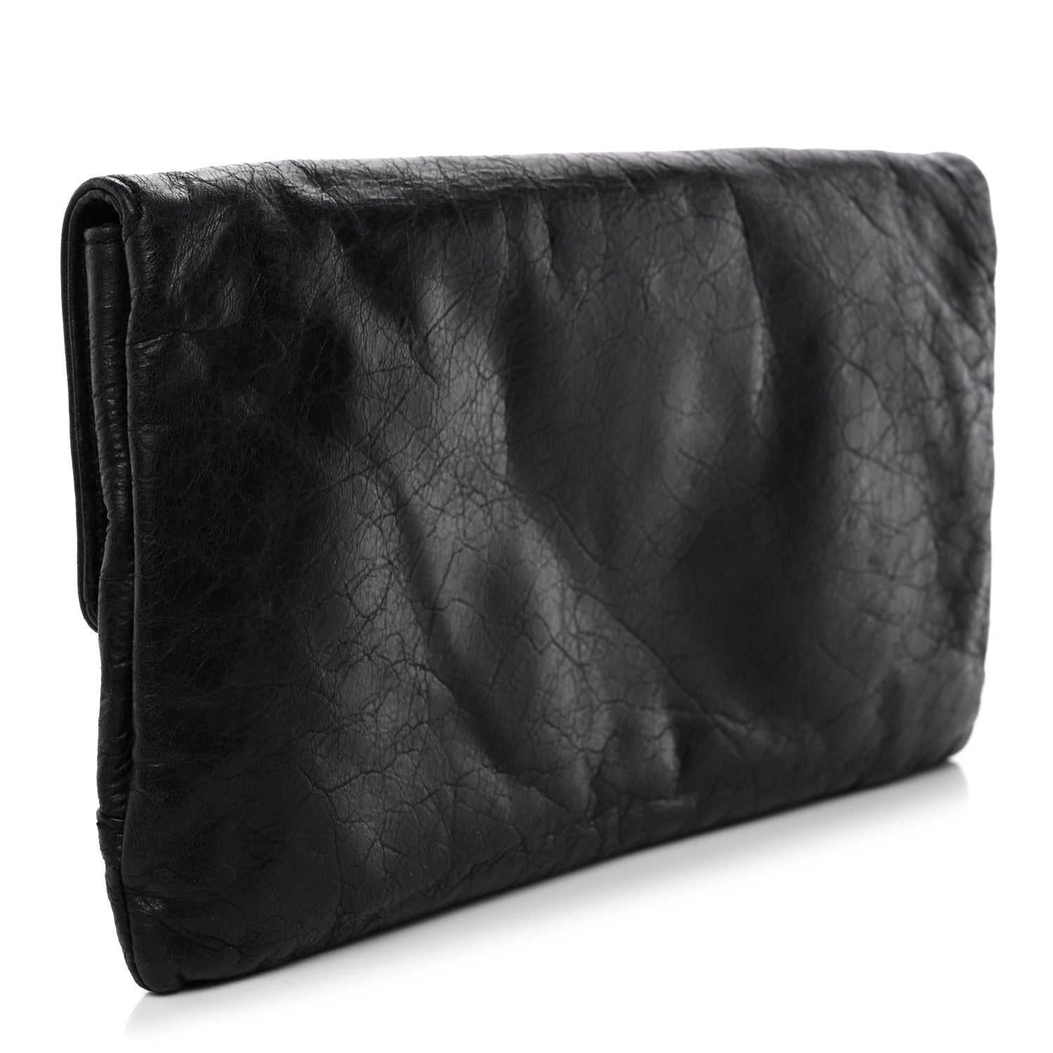 Balenciaga Agneau Giant 12 Silver Hardware Envelope Clutch Black 4 of 10