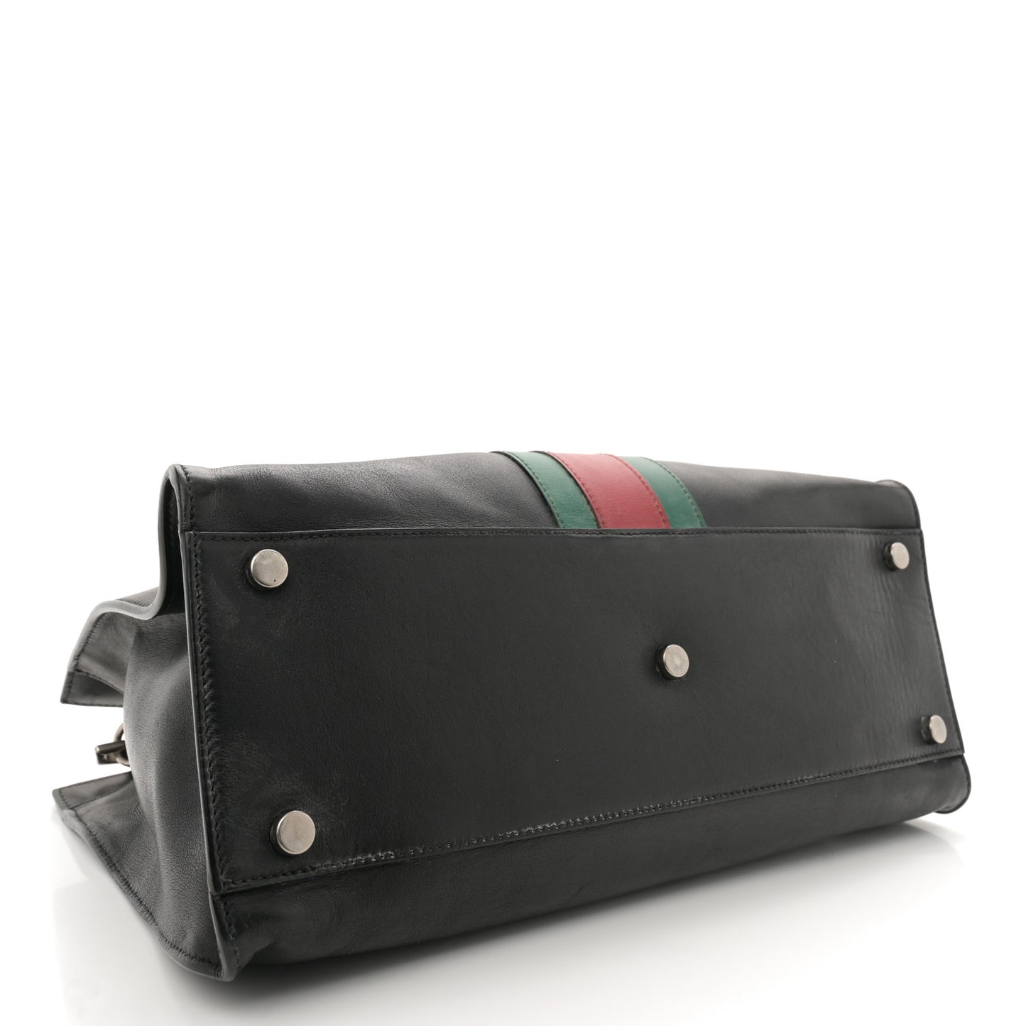 Calfskin Web Stripe Large Dionysus Tote Bag Black