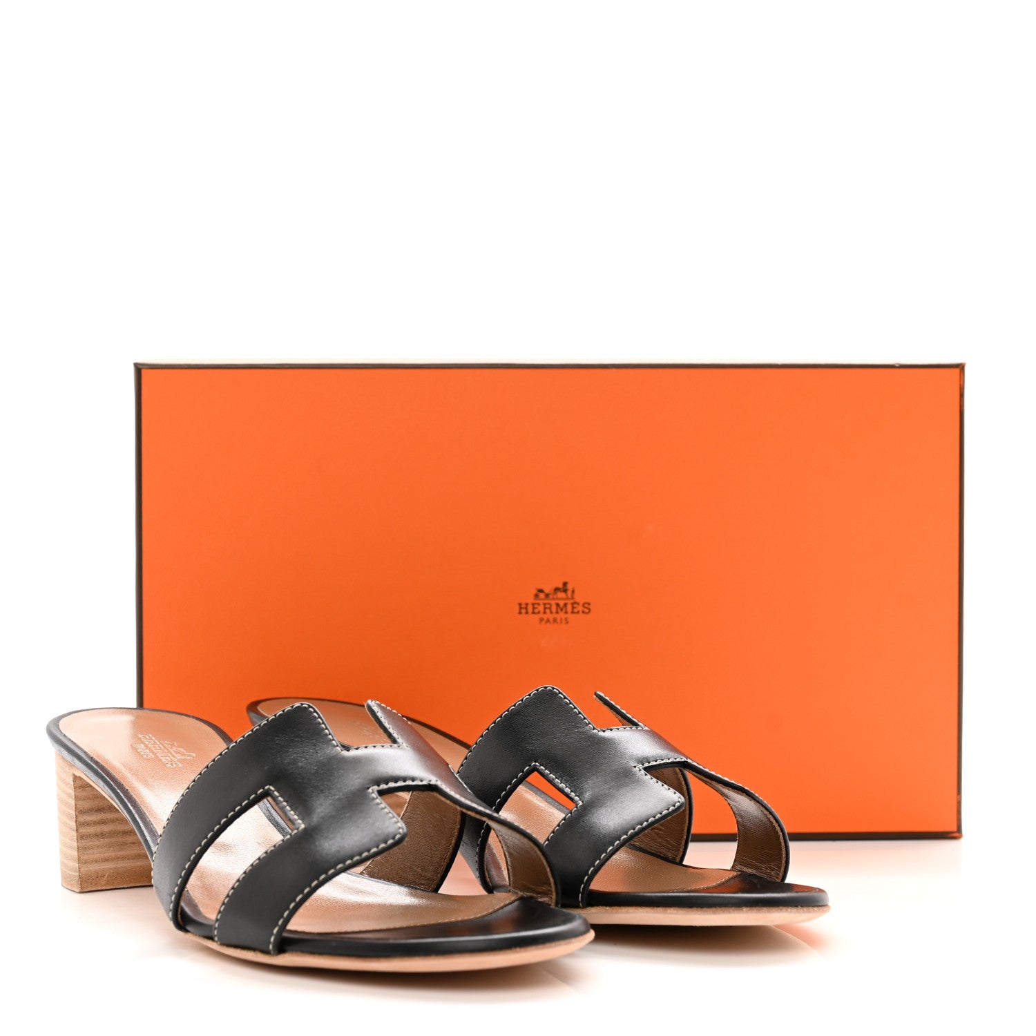 Hermes Calfskin Oasis Sandals 39 Black 9 of 9