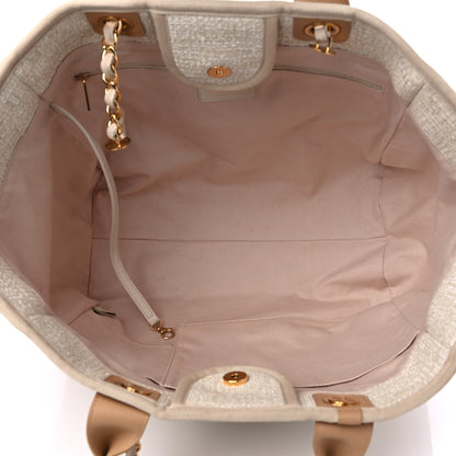 Chanel Canvas Large Deauville Tote Light Beige 5 of 10