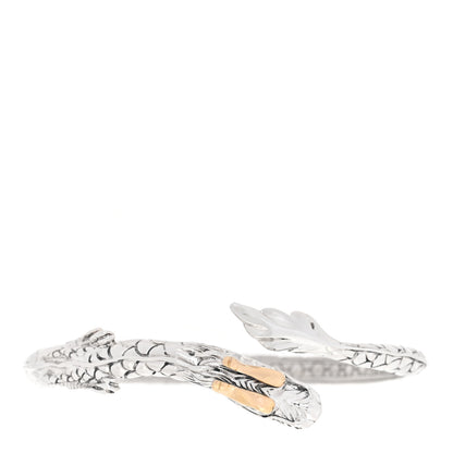 John Hardy Sterling Silver 18K Yellow Gold Legends Naga Dragon Bypass Cuff Bracelet 3 of 5