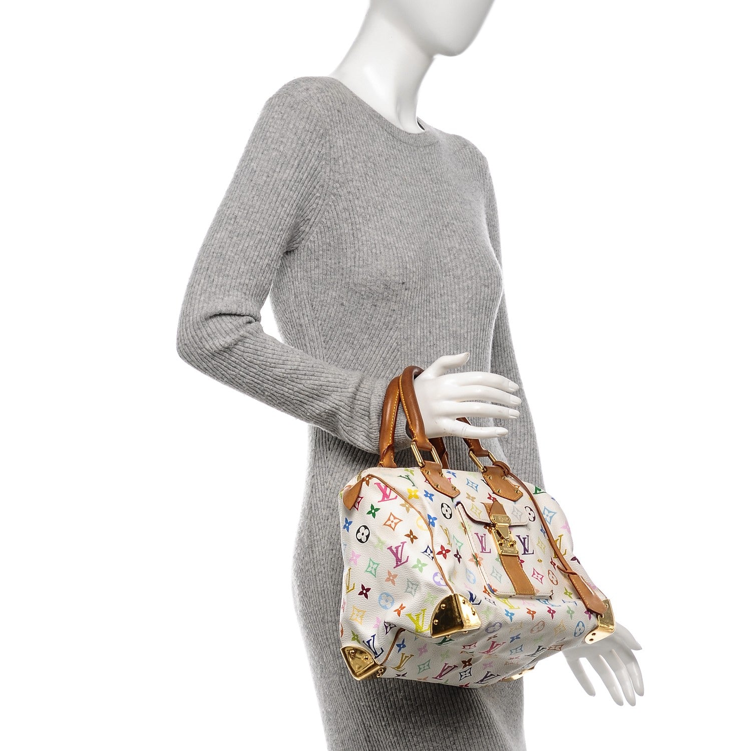 Louis Vuitton Monogram Multicolor Speedy 30 White 2 of 6