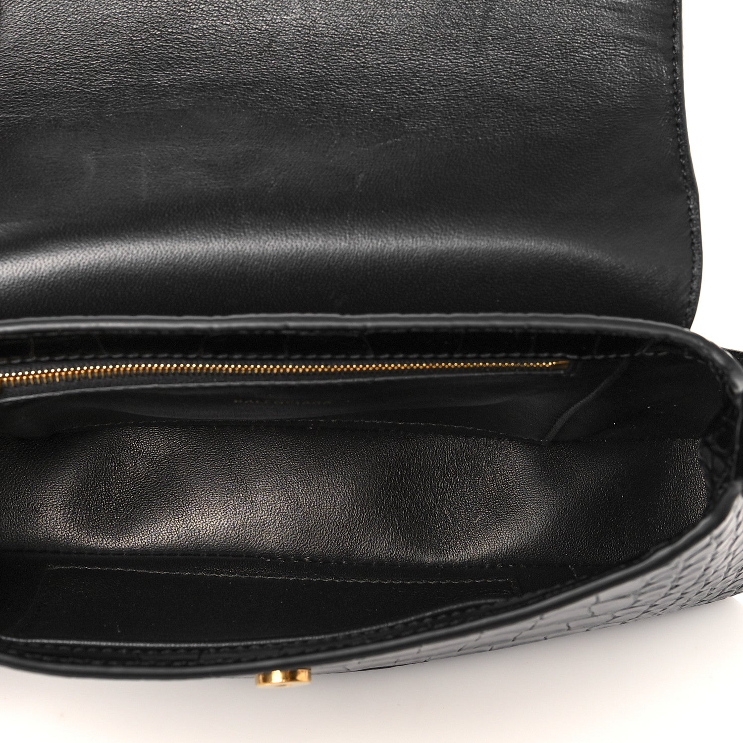 Balenciaga Shiny Super Supple Calfskin Crocodile Embossed Medium XX Flap Bag Black 5 of 9